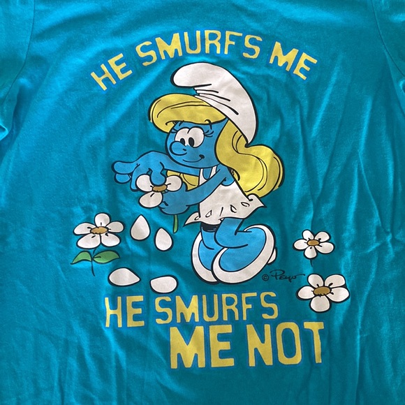 Tee-shirt Garçon Fille Personnage SHEIN X The Smurfs T-shirt Bleu